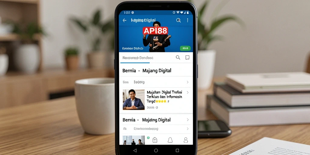 Tampilan antarmuka interaktif API88 untuk akses berita digital.