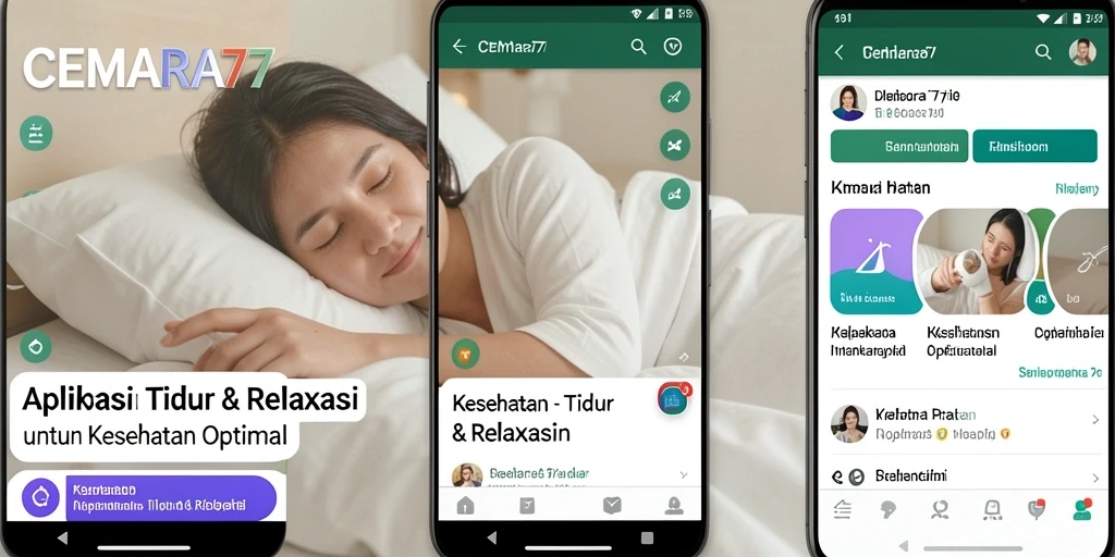 Tampilan antarmuka CEMARA77 yang sederhana dan menarik untuk Tidur & Relaksasi.