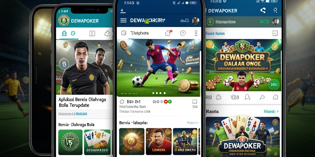 Antarmuka aplikasi DEWAPOKER yang menampilkan berita olahraga bola.