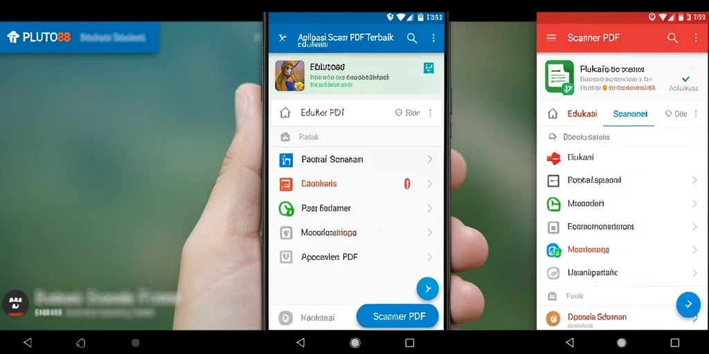 Tampilan antarmuka aplikasi Scanner PDF PLUTO88 yang intuitif dan mudah digunakan.