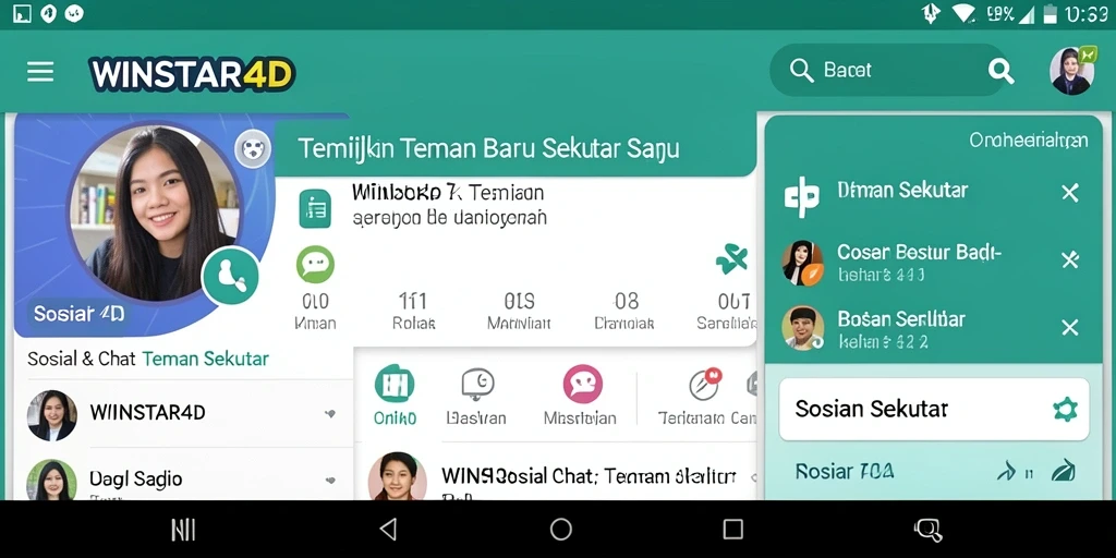 Antarmuka WINSTAR4D yang ramah pengguna untuk menemukan teman sekitar.