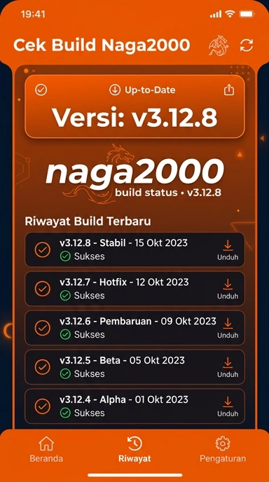 Tampilan riwayat versi naga2000